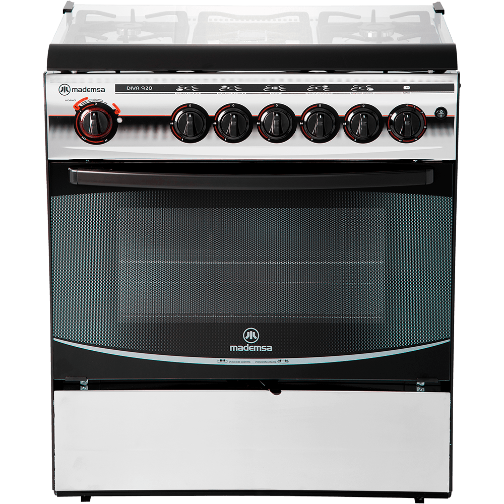 Cocina a Gas 5 Platos Grill Gris Diva 920 - Mademsa