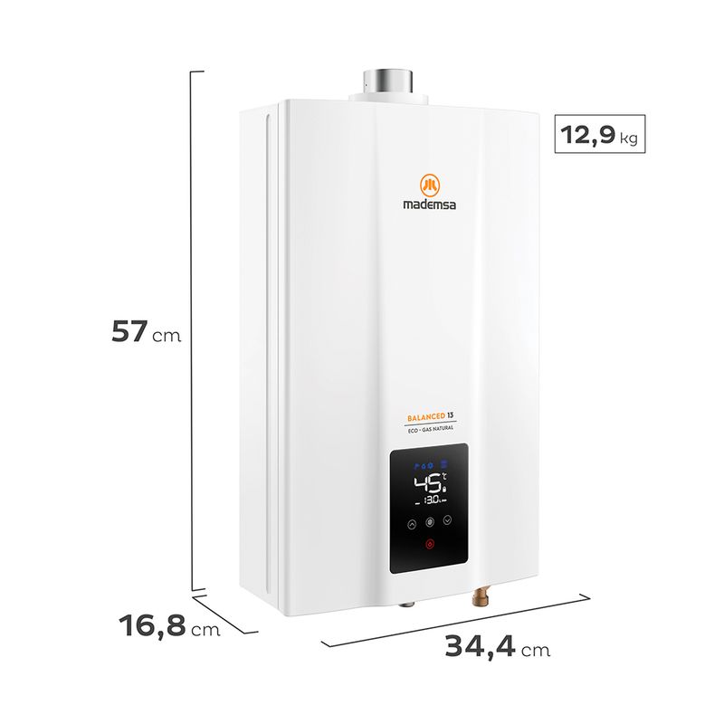 Calefon_Balanced_13GN_Specs_Mademsa_Medidas