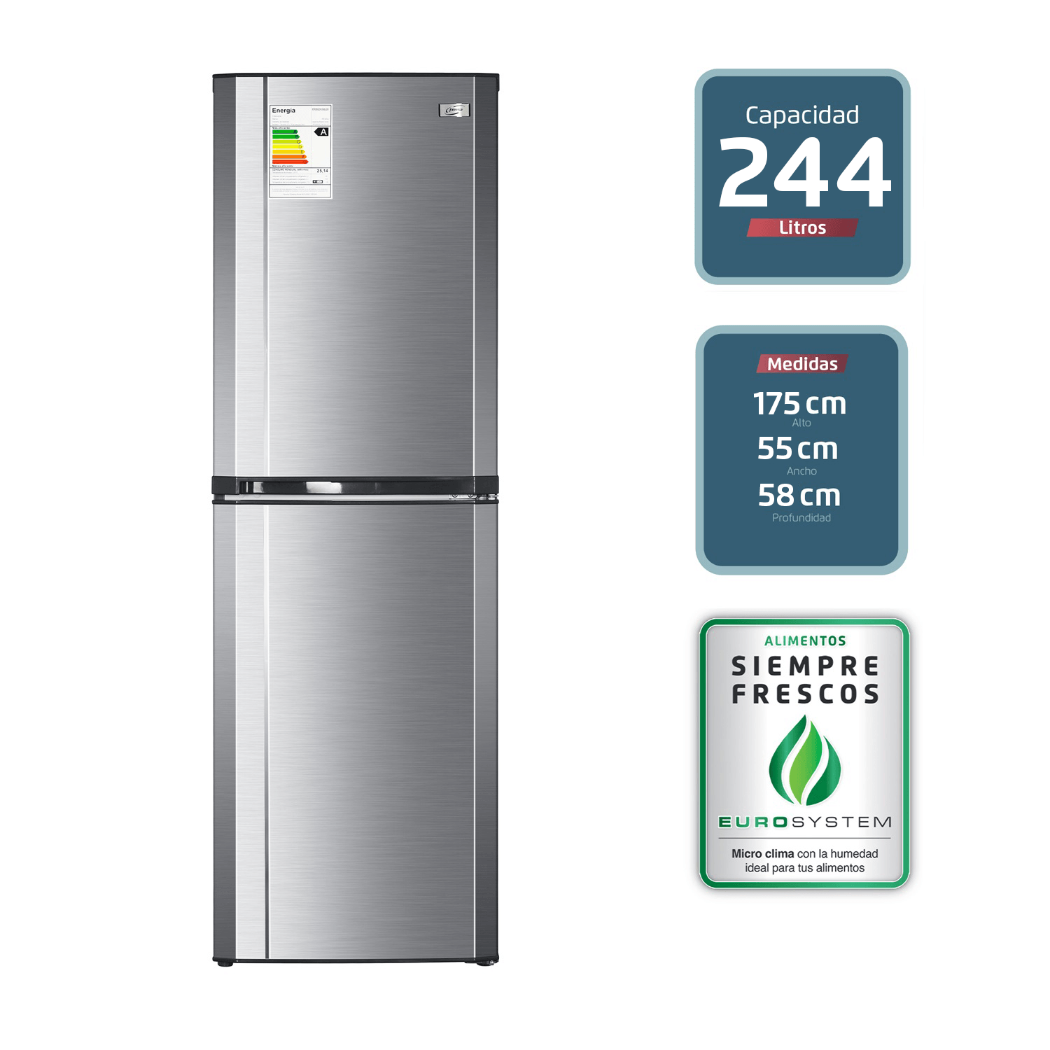 Refrigerador 3100 Plus Frío Directo 244L Bottom Freezer - Fensa