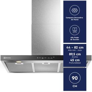 Campana de Cocina Pared Electrolux 90cm Decorativa (CE9TF)