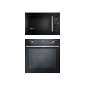 Kit Microondas Empotrable 32 Litros Negro (ME3BP) + Horno Empotrable Eléctrico 80 Litros con Convección, PerfectCook360, Negro (OE8EH) Electrolux