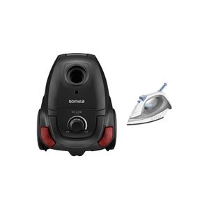 Kit Aspiradora con Bolsa  1,24 Litros 1400W SCA20 + Plancha de Vapor Vertical SIR10 Somela