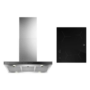 Kit Campana de Cocina Isla 90cm Decorativa (CE9IF) + Encimera a Inducción 4 Platos con PowerBoost (IE6LP) Electrolux