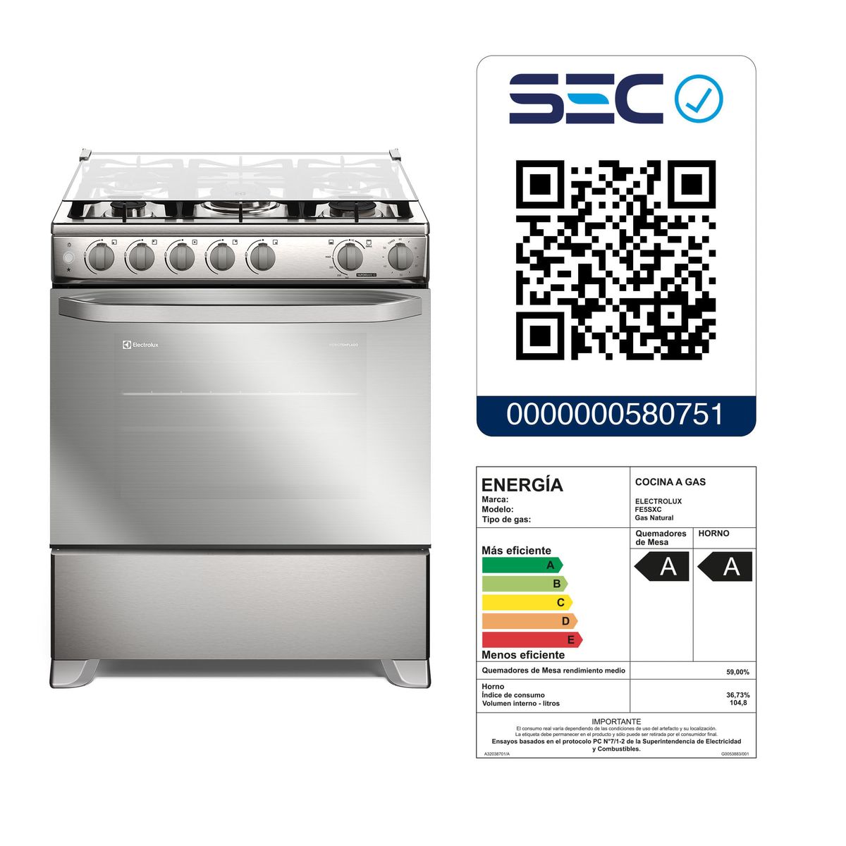02.A--Cocina-a-Gas-5-Platos-Electrolux-Efficient-FE5SXC-Inox-Principal-QR-EE---GN----2000px