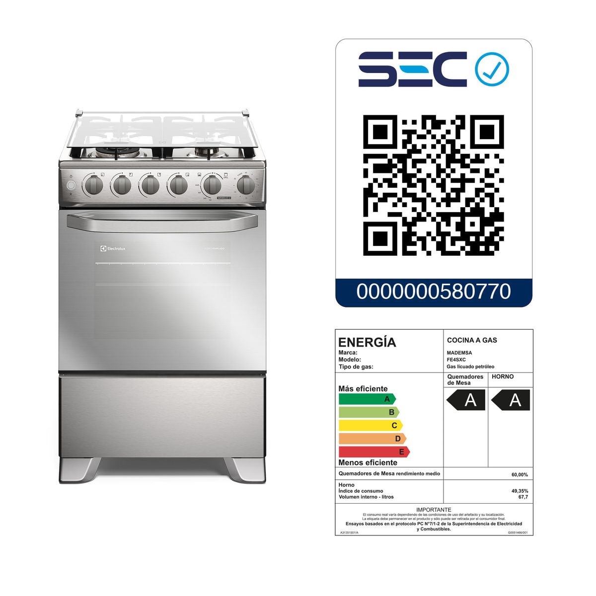02.--Cocina-a-Gas-4-Platos-Electrolux-Efficient-FE4SXC-Inox-Principal-QR-EE---GL---2000px