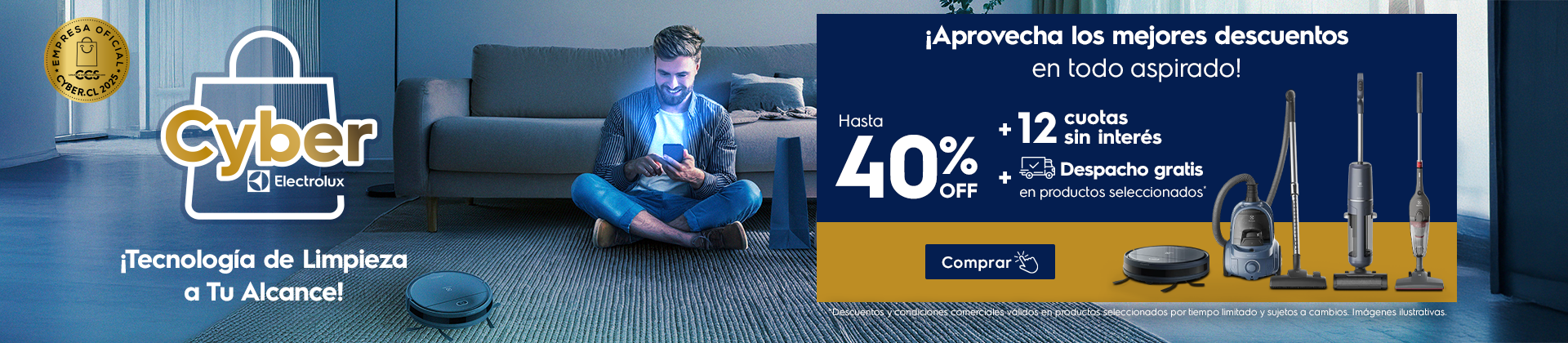 Aprovecha un especial de aspirado Electrolux en esta Cyber - Hasta 40% Off
